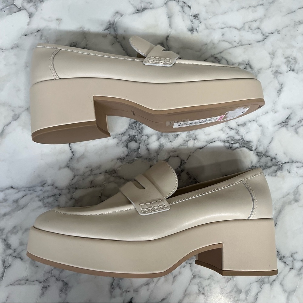 Dolce Vita Yanni Platform Penny Loafers Ivory Leather Women’s Size 10 - Picture 10 of 12